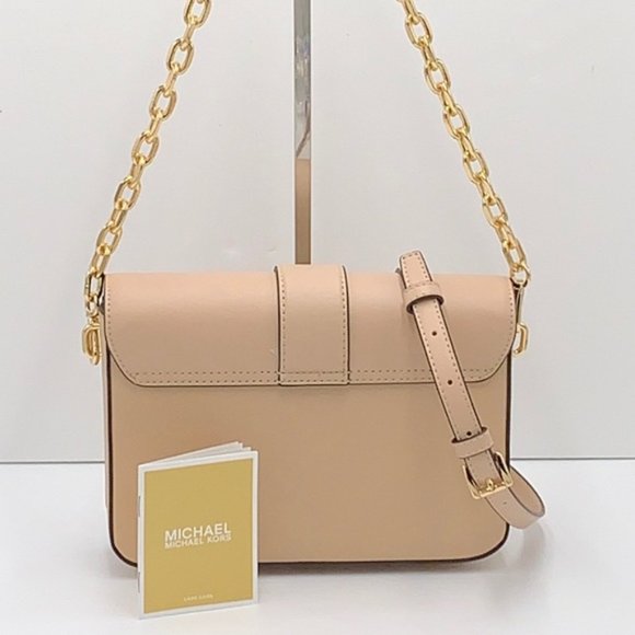 Michael Kors Carmen Medium Convertible Shoulder Bag Crossbody BUFF Leather - Picture 5 of 16